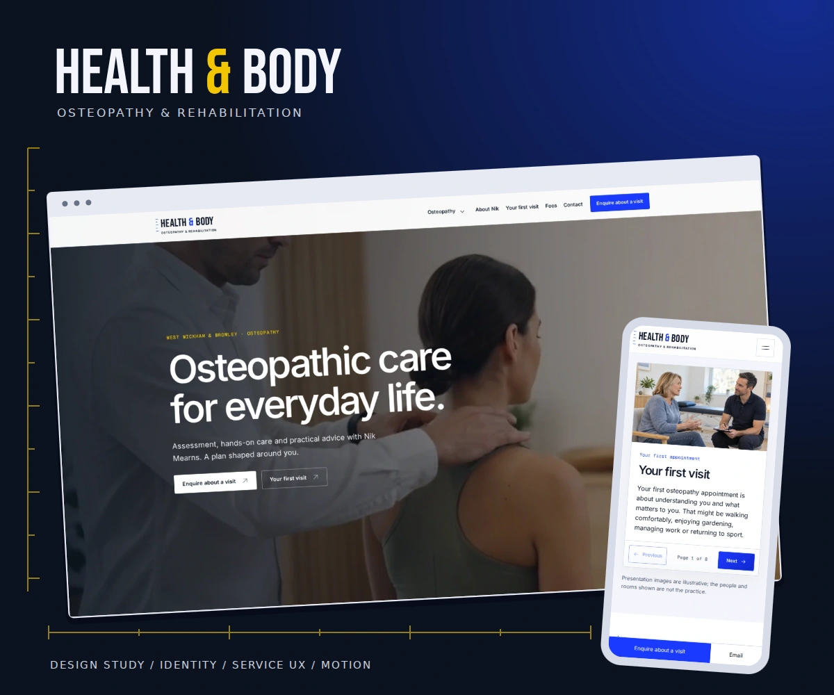 Preview of Health and Body’s website design study