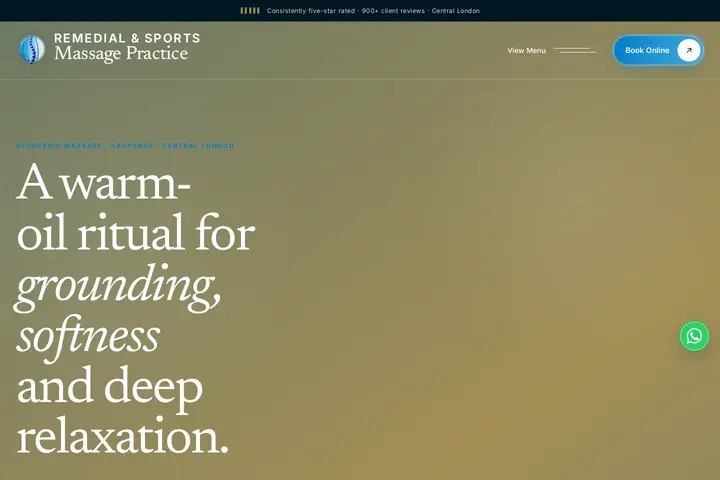 Ayurvedic massage on the Remedial & Sports Massage Practice website