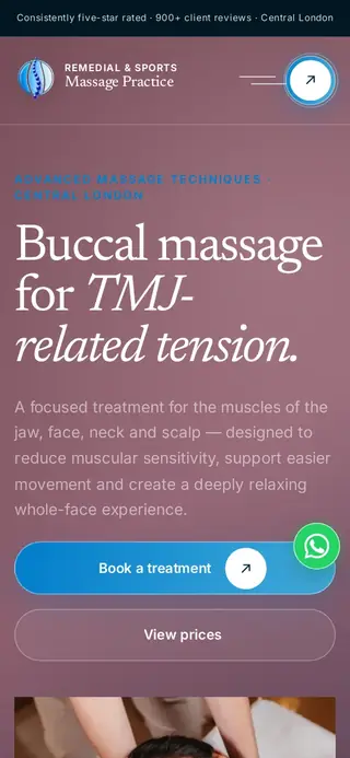 Buccal massage · mobile on the Remedial & Sports Massage Practice website