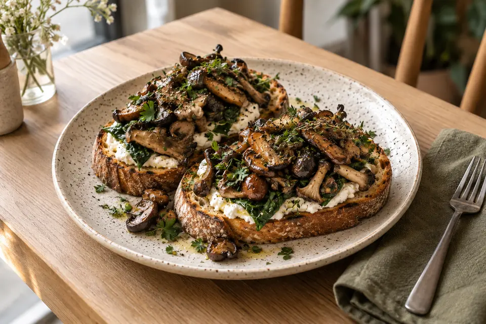 Seasonal Mushrooms on Toast